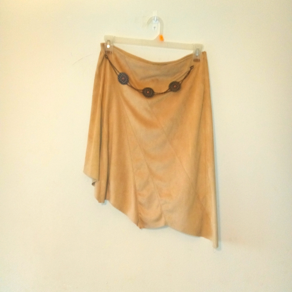 Suade asymmetrical skirt